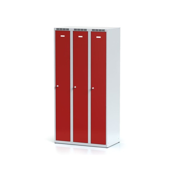 Metallspind, 3-teilig, rote Tür, Drehriegelschloss