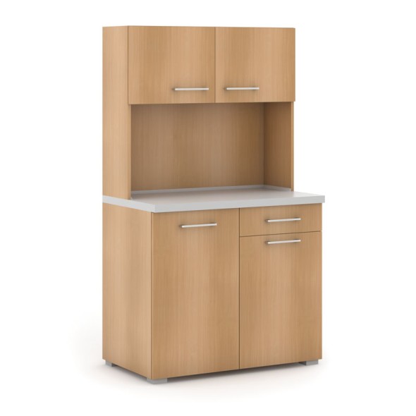 Büroküche PRIMO ohne Ausstattung, grau/Buche