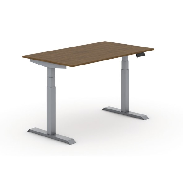 Höhenverstellbarer Tisch PRIMO ADAPT, 1400x800x625-1275 mm, Nussbaum