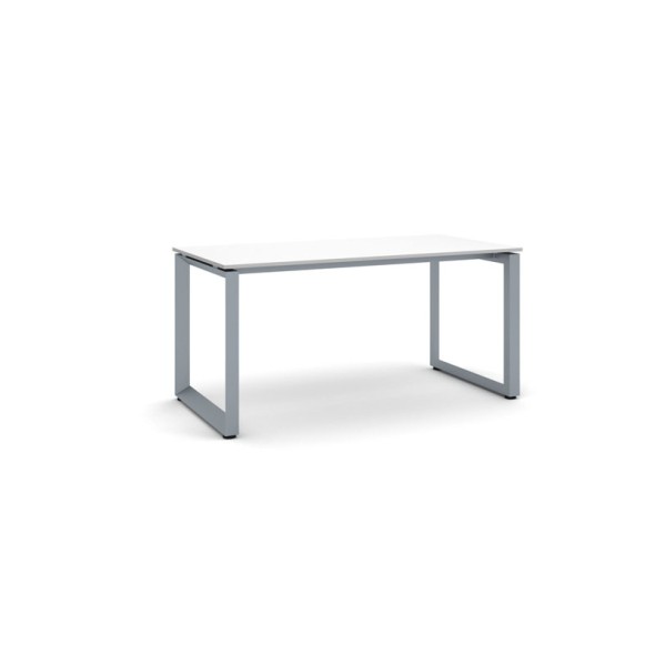 Konferenztisch PRIMO INSPIRE 160x80 cm, graues Fußgestell, weiß