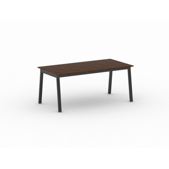 Schreibtisch, Mehrzwecktisch PRIMO BASIC, 180x90 cm, schwarzes Fußgestell, Nussbaum