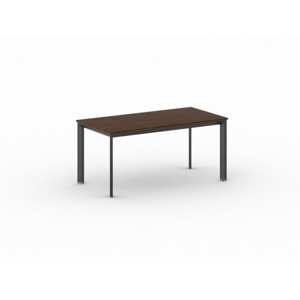 Konferenztisch, Besprechungstisch PRIMO INVITATION 160x80 cm, schwarzes Fußgestell, Nussbaum