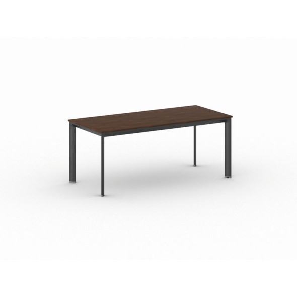 Konferenztisch, Besprechungstisch PRIMO INVITATION 180x80 cm, schwarzes Fußgestell, Nussbaum
