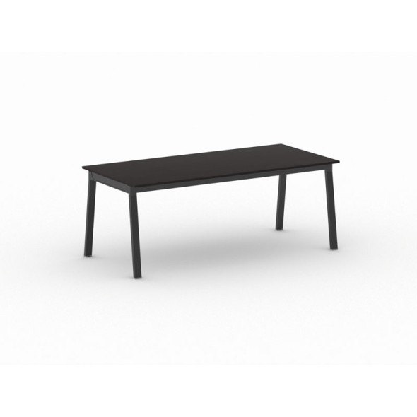 Schreibtisch, Mehrzwecktisch PRIMO BASIC, 200x90 cm, schwarzes Fußgestell, wenge