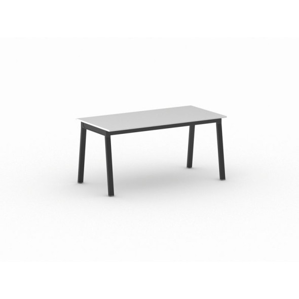 Schreibtisch, Mehrzwecktisch PRIMO BASIC, 160x80 cm, schwarzes Fußgestell, weiß