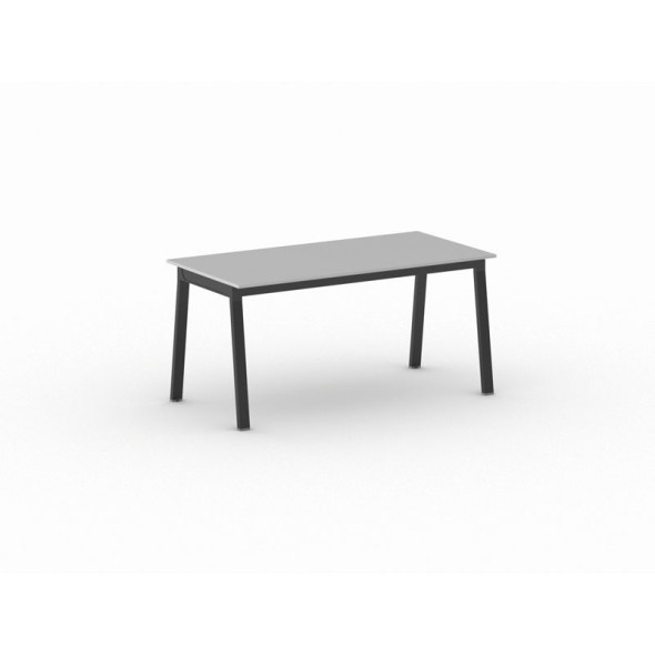 Tisch PRIMO BASIC mit schwarzem Gestell, 1600 x 800 x 750 mm, grau
