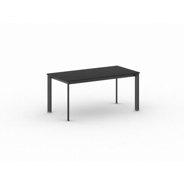 Konferenztisch, Besprechungstisch PRIMO INVITATION 160x80 cm, schwarzes Fußgestell, Graphit