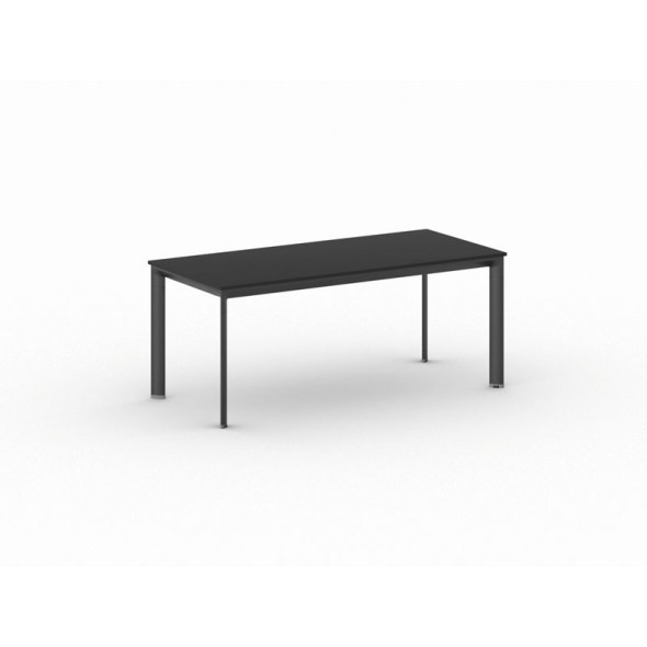 Konferenztisch, Besprechungstisch PRIMO INVITATION 180x80 cm, schwarzes Fußgestell, Graphit