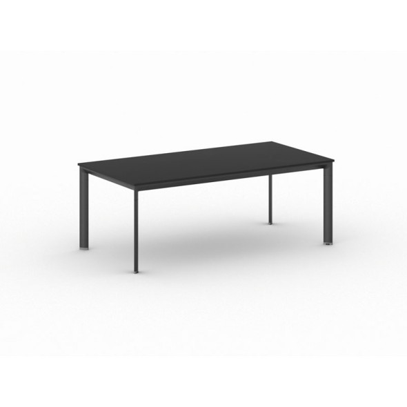 Konferenztisch, Besprechungstisch PRIMO INVITATION 200x100 cm, schwarzes Fußgestell, Graphit