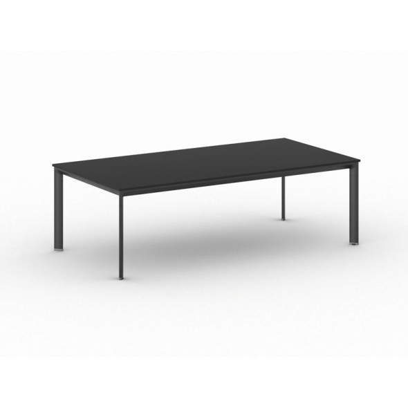 Konferenztisch, Besprechungstisch PRIMO INVITATION 240x120 cm, schwarzes Fußgestell, Graphit