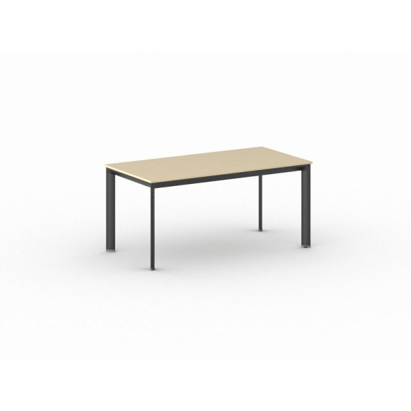 Konferenztisch, Besprechungstisch PRIMO INVITATION 160x80 cm, schwarzes Fußgestell, Birke