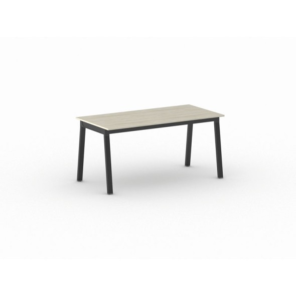 Tisch PRIMO BASIC mit schwarzem Gestell, 1600 x 800 x 750 mm, Eiche natur