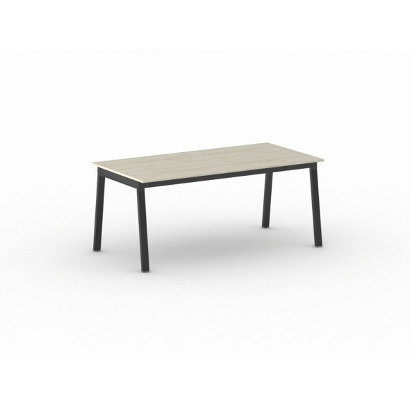 Schreibtisch, Mehrzwecktisch PRIMO BASIC, 180x90 cm, schwarzes Fußgestell, Eiche natur
