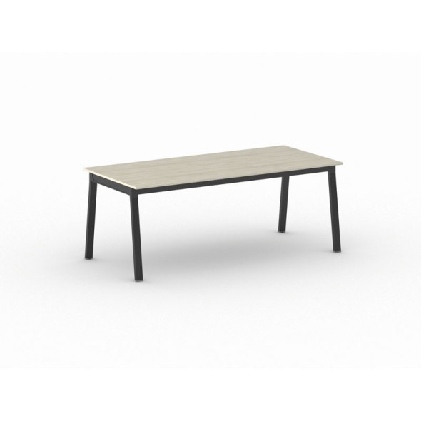 Tisch PRIMO BASIC mit schwarzem Gestell, 2000 x 900 x 750 mm, Eiche natur