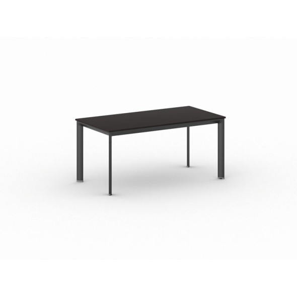 Konferenztisch, Besprechungstisch PRIMO INVITATION 160x80 cm, schwarzes Fußgestell, Wenge