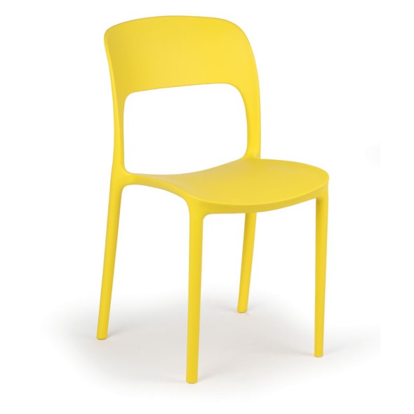 Design-Esszimmerstühle aus Kunststoff REFRESCO, gelb