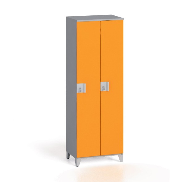 Zweiteiliger Kleiderschrank 1750 x 600 x 400 mm, grau/orange