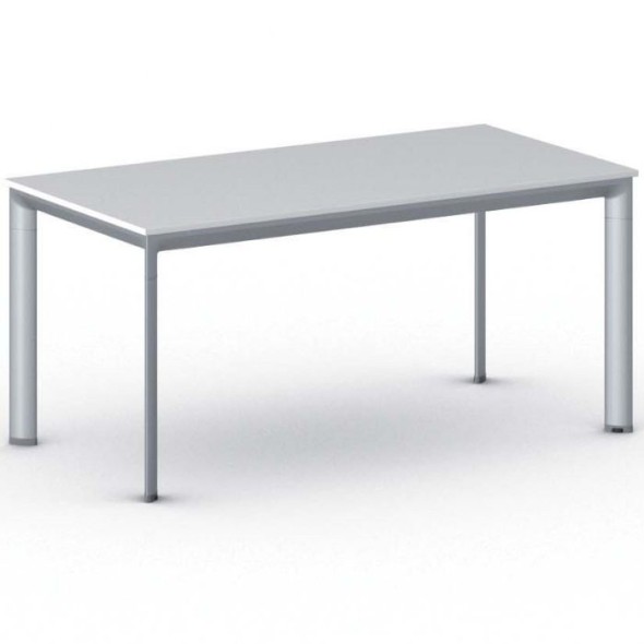 Konferenztisch, Besprechungstisch PRIMO INVITATION 160x80 cm, graues Fußgestell, weiß