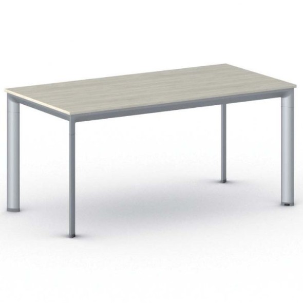 Konferenztisch, Besprechungstisch PRIMO INVITATION 160x80 cm, graues Fußgestell, Eiche natur
