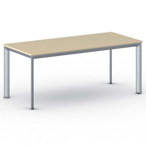 Konferenztisch, Besprechungstisch PRIMO INVITATION 180x80 cm, graues Fußgestell, Birke
