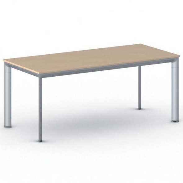 Konferenztisch, Besprechungstisch PRIMO INVITATION 180x80 cm, graues Fußgestell, Buche