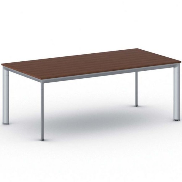 Konferenztisch, Besprechungstisch PRIMO INVITATION 200x100 cm, graues Fußgestell, Kirschbaum