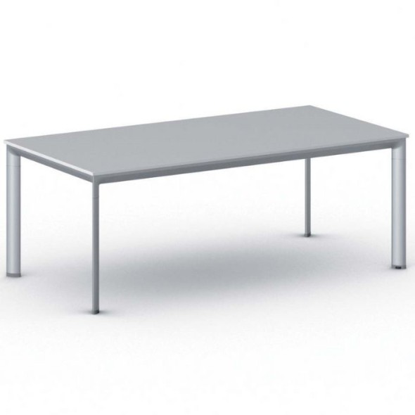 Konferenztisch, Besprechungstisch PRIMO INVITATION 200x100 cm, graues Fußgestell, grau
