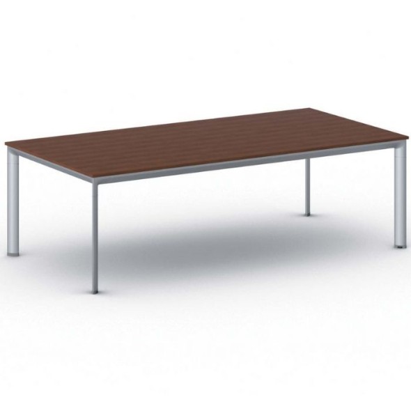 Konferenztisch, Besprechungstisch PRIMO INVITATION 240x120 cm, graues Fußgestell, Kirschbaum