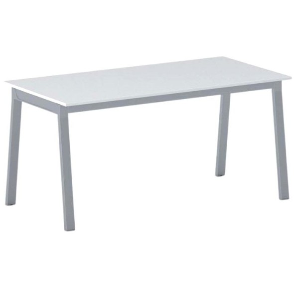 Schreibtisch, Mehrzwecktisch PRIMO BASIC, 160x80 cm, graues Fußgestell, weiß