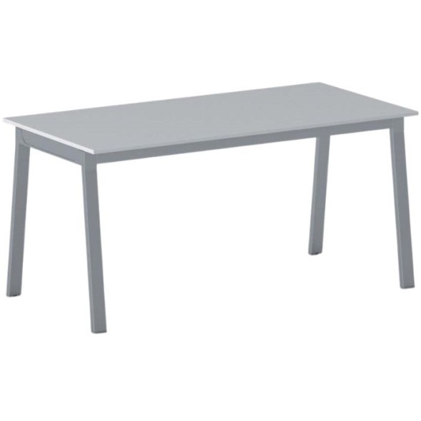 Schreibtisch, Mehrzwecktisch PRIMO BASIC, 160x80 cm, graues Fußgestell, grau
