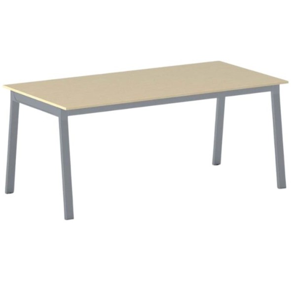 Schreibtisch, Mehrzwecktisch PRIMO BASIC, 160x80 cm, graues Fußgestell, Eiche natur
