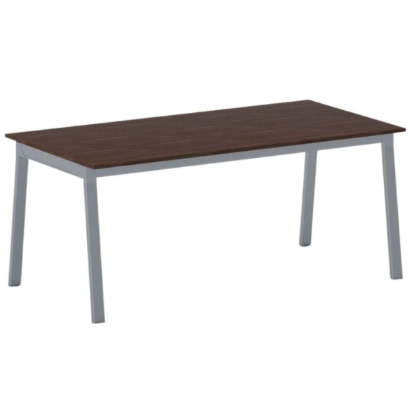 Tisch PRIMO BASIC mit grausilbernem Gestell, 1800 x 900 x 750 mm, Nussbaum