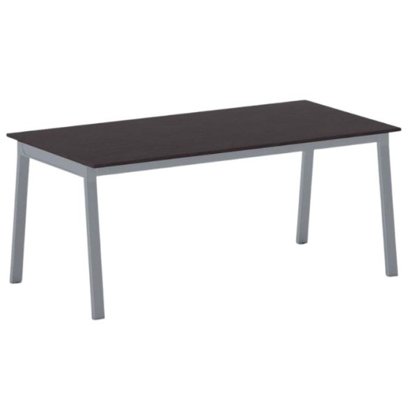 Tisch PRIMO BASIC mit grausilbernem Gestell, 1800 x 900 x 750 mm, Wenge