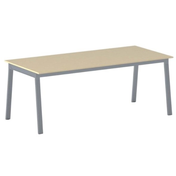 Schreibtisch, Mehrzwecktisch PRIMO BASIC, 200x90 cm, graues Fußgestell, Birke