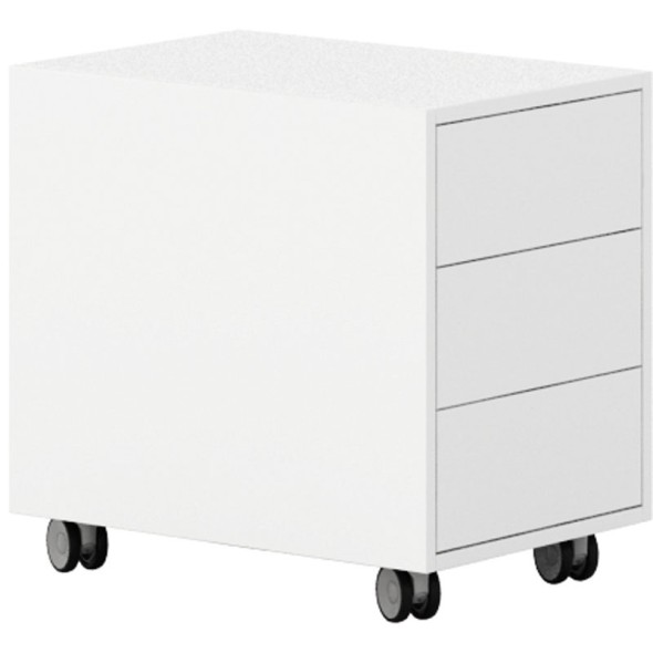 Schreibtischcontainer, Rollcontainer LAYERS White, 3 Schubladen, weiß