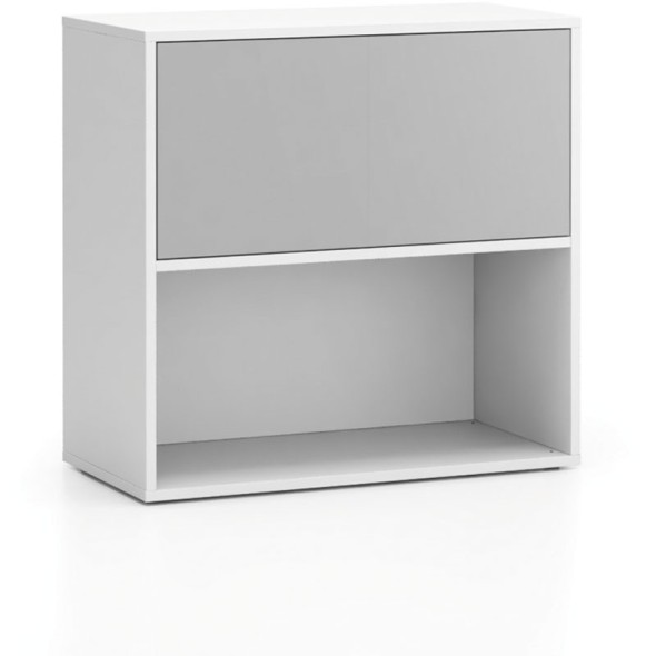  Büroregal LAYERS, kurz, 1 Box, 800 x 400 x 777, weiß / grau