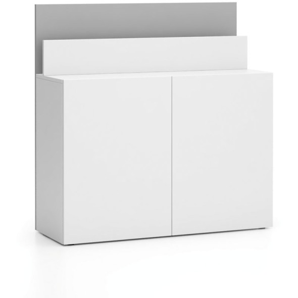 Büroportschrank für LAYERS Schreibtisch, kurz, weiß / grau