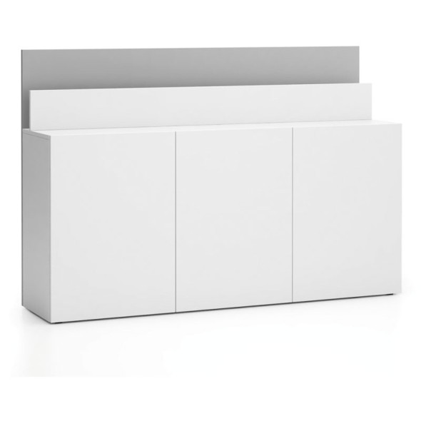 Büro-Dockschrank für LAYERS Schreibtisch, lang, weiß / grau