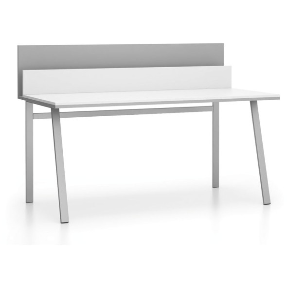 SINGLE LAYERS Schreibtisch mit Trennwänden, weiß / grau