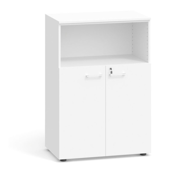 Büroschrank kombiniert PRIMO, 1087 x 800 x 420 mm, weiß