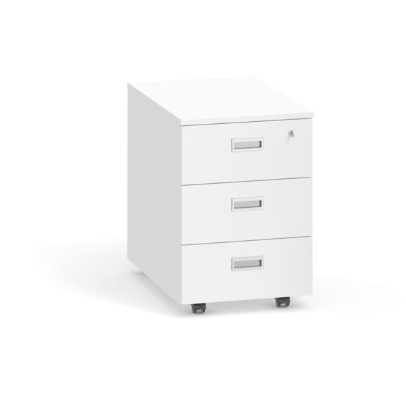Schreibtischcontainer, Rollcontainer PRIMO, 3 Schubladen, weiß