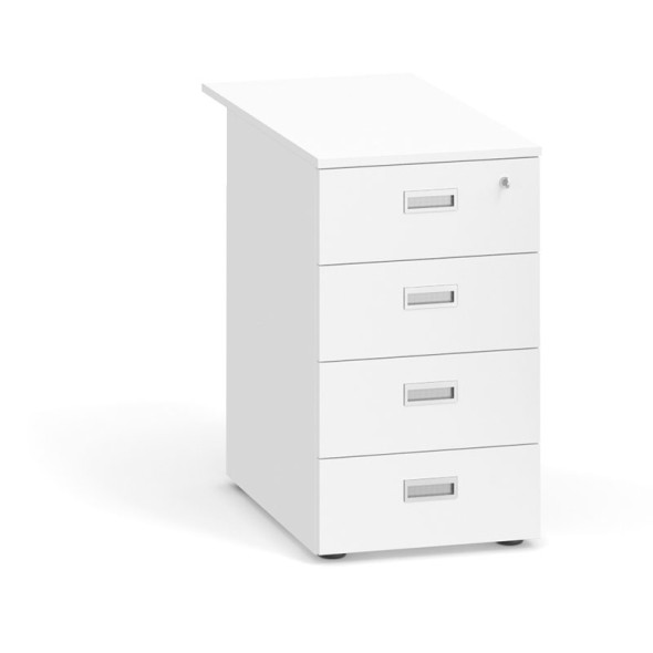 Schreibtischcontainer, Beistellcontainer PRIMO, 4 Schubladen, weiß