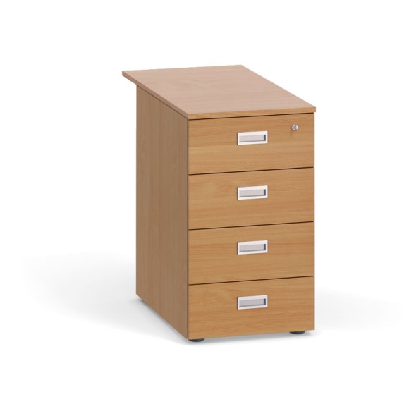 Schreibtischcontainer, Beistellcontainer PRIMO Classic, 4 Schubladen, Buche