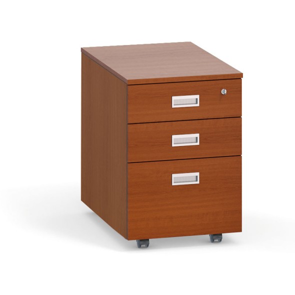 Schreibtischcontainer, Rollcontainer mit Hängeregister PRIMO Classic, 3 Schubladen, Kirschbaum