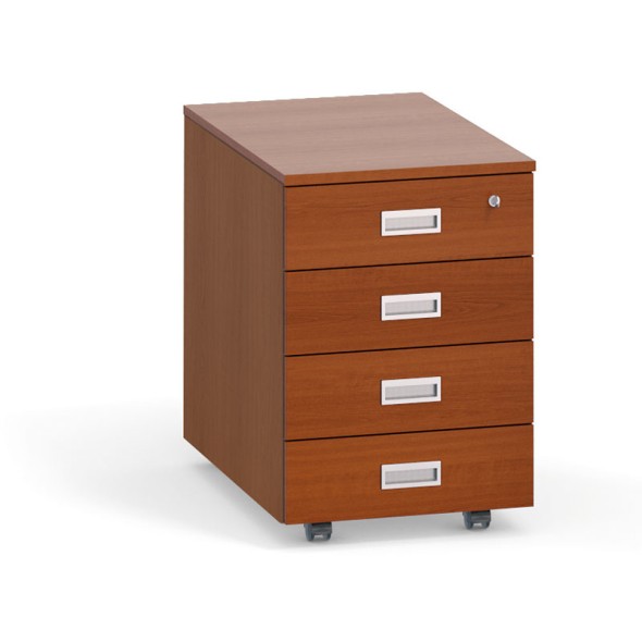 Schreibtischcontainer, Rollcontainer PRIMO Classic, 4 Schubladen, Kirschbaum