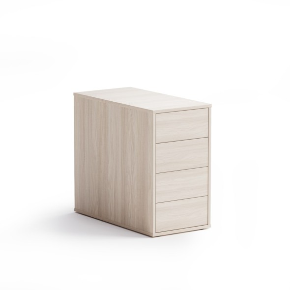 Schreibtischcontainer, Schreibtisch-Unterschrank BLOCK Wood, 4 Schubladen